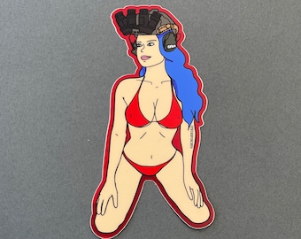 Sexy Tactical Bikini Girl Sticker Original Design by Strikeforce69 | Made in the USA