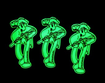 BooPatrol Ghost-klistermärke med självlysande nattseende, taktisk soldat | Strikeforce69 | 100 % tillverkad i USA