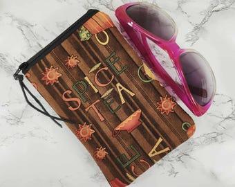 Fall Colors Glasses Case: Padded Cotton Eyeglass Pouch