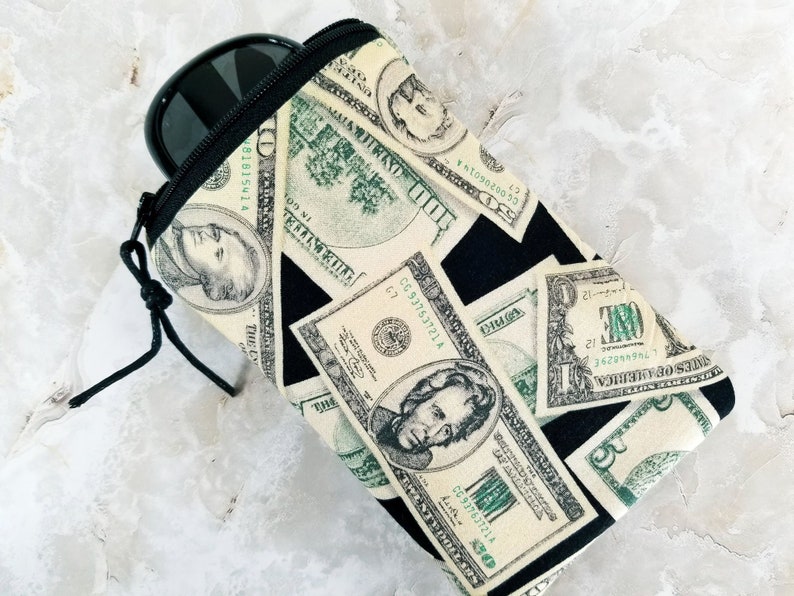 Money Money Money Come to Me Eyeglass Case for One Pair of Glasses Single Pocket Case Tampon or Condom Case Purse Organizer image 2