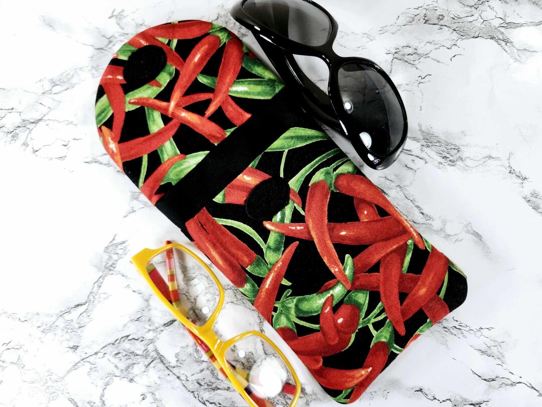 Double Eyeglasses Case for Hot Pepper Lover Red Double Pocket Eyeglass ...