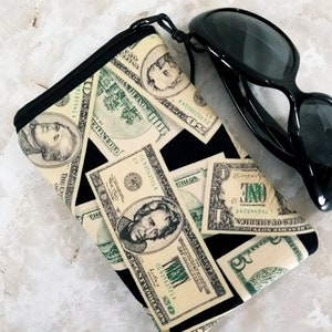 Money Money Money Come to Me Eyeglass Case for One Pair of Glasses Single Pocket Case Tampon or Condom Case Purse Organizer image 1