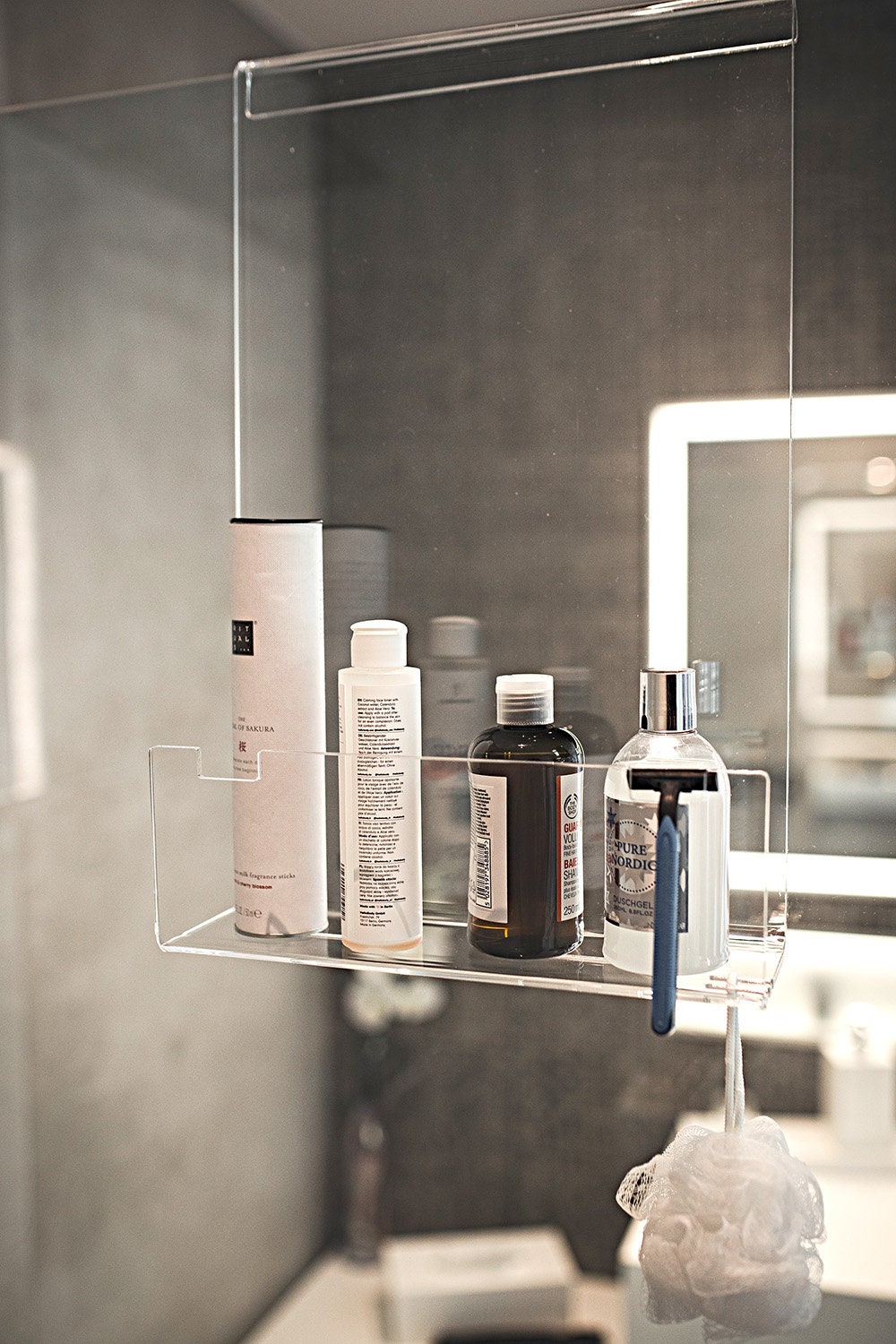 High-quality, Plexiglass Shower Shelf, for Hanging on the Shower Window ...