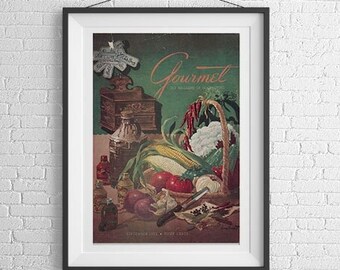 A3 Fichier NUMÉRIQUE PDF, PNG Food Art Kitchen Poster Art Prints Foodie, Thanksgiving, Restaurant, Home Decor, Foodie Gift, Retro Magazine Gourmet