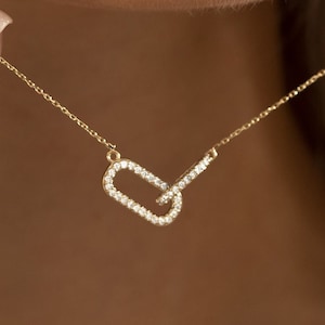 0.22 Ct Real Diamond Intertwined Necklace for Women | 14k Solid Gold Interlocking Pendant Christmas Gift | 14k Gold Jewelry for Her