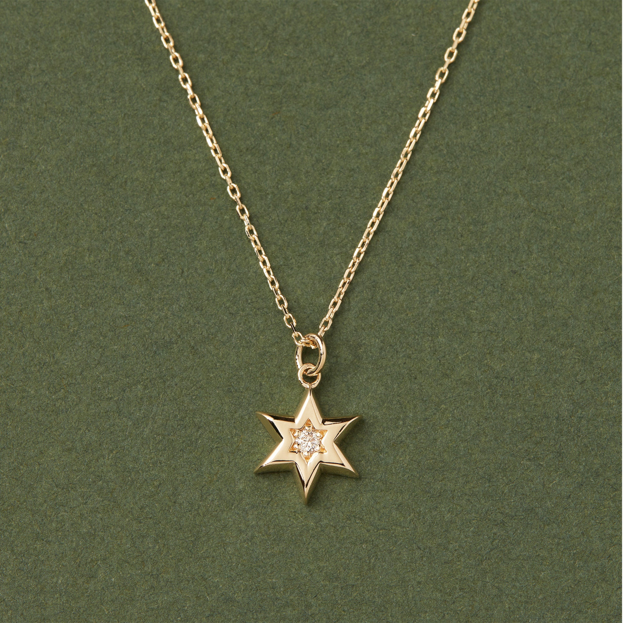 Diamond Tiny Star of David Necklace 14k Solid Gold Magen Star Jewish Jewelry  for Women Diamond Jewish Star Pendant Mother\'s Day Gifts - Etsy