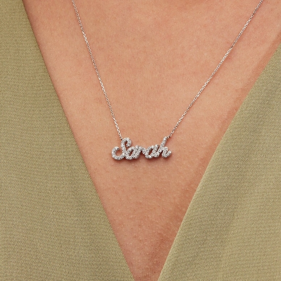 Name Engraved Diamond Pendant