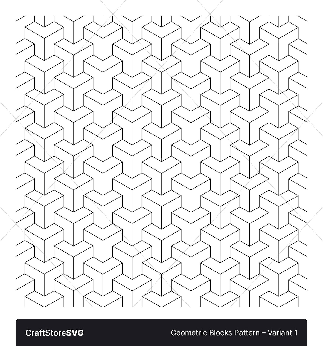 Template Geometric Block Geometric Blocks Pattern SVG – Tileable Design – Instant Download - Etsy