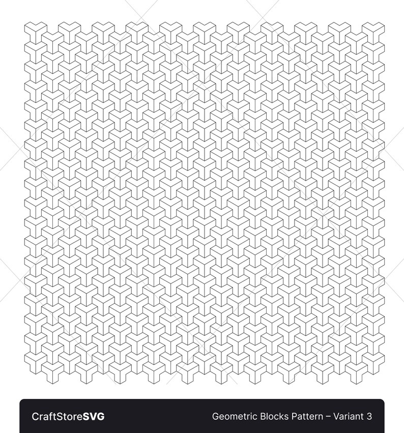 Geometric Blocks Pattern SVG Tileable Design Instant Download Etsy