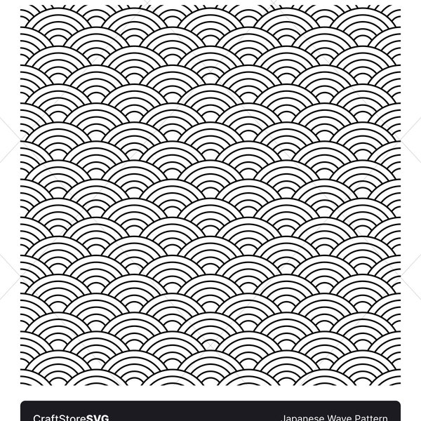 Japanese Wave Pattern SVG – Tileable and Seamless design – Instant download
