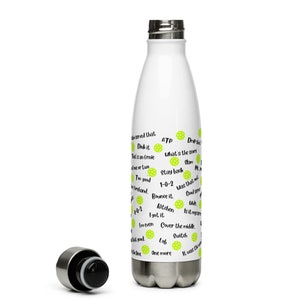 Pickleball All Over Lingo Stainless Steel Water Bottle