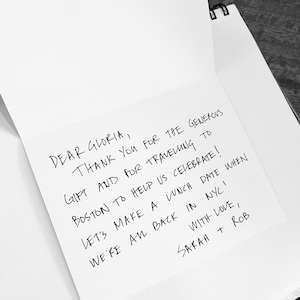 Notas de agradecimiento escritas a mano