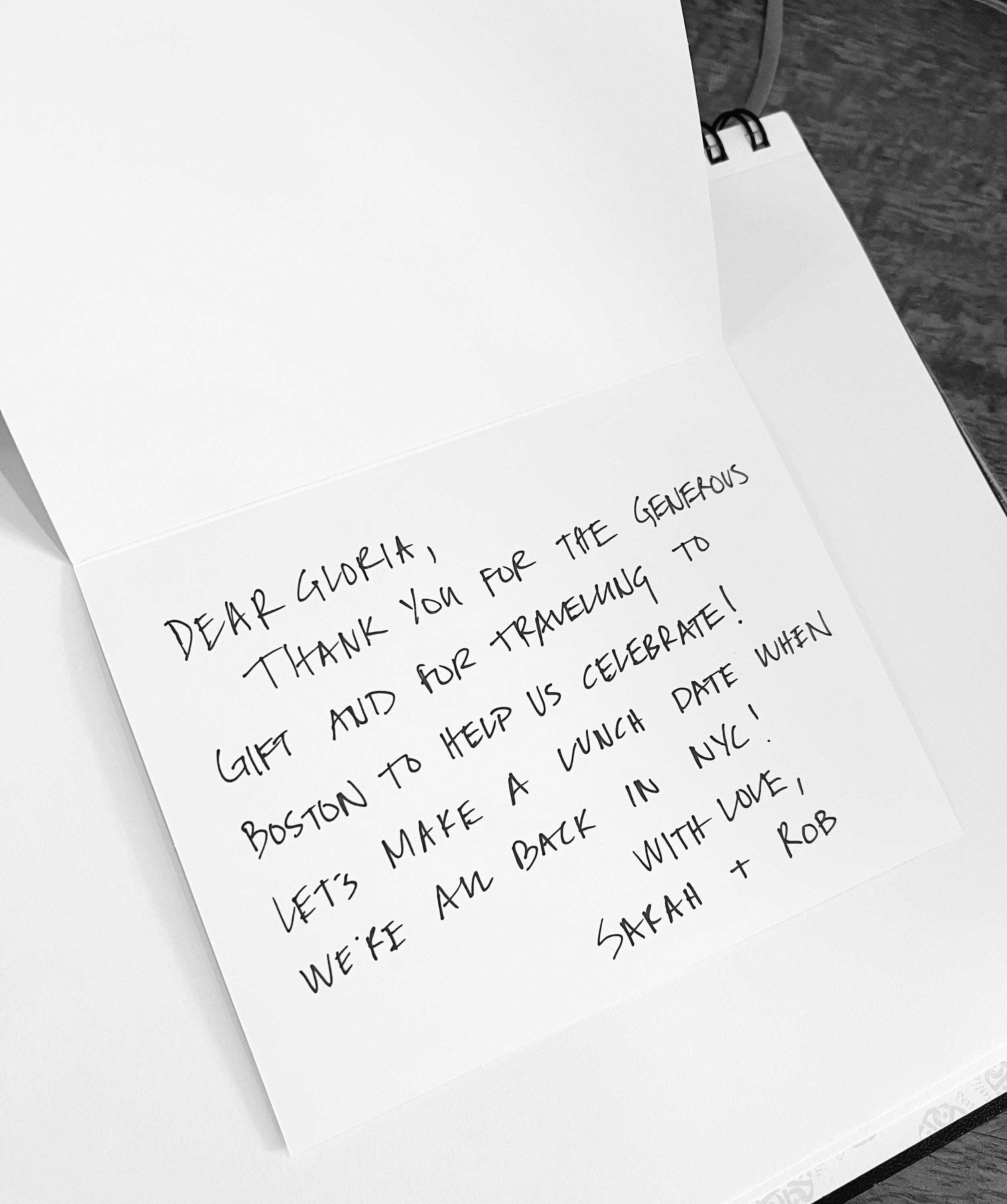 Hand written note 