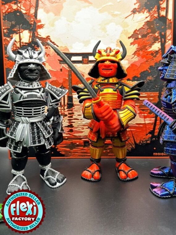 Articulating 3D Printed Samurai - Etsy