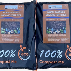 Worm Castings 10-lb Bag FREE SHIPPING (Vermicompost), Soil Builder Organic Fertilizer, All Natural for Planting, Gardening, Yards, Worm Tea