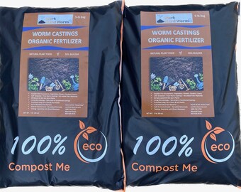 Worm Castings 10-lb Bag FREE SHIPPING (Vermicompost), Soil Builder Organic Fertilizer, All Natural for Planting, Gardening, Yards, Worm Tea