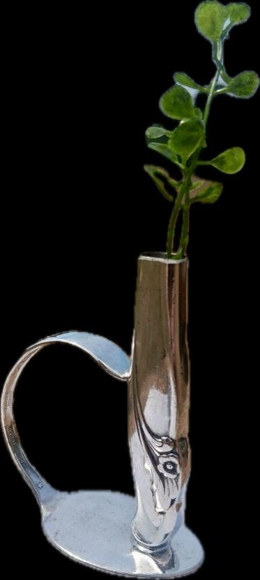 Paire De Vases En Aluminium Indonésien – Motif Branchage Et Cerf – Style Artisanat