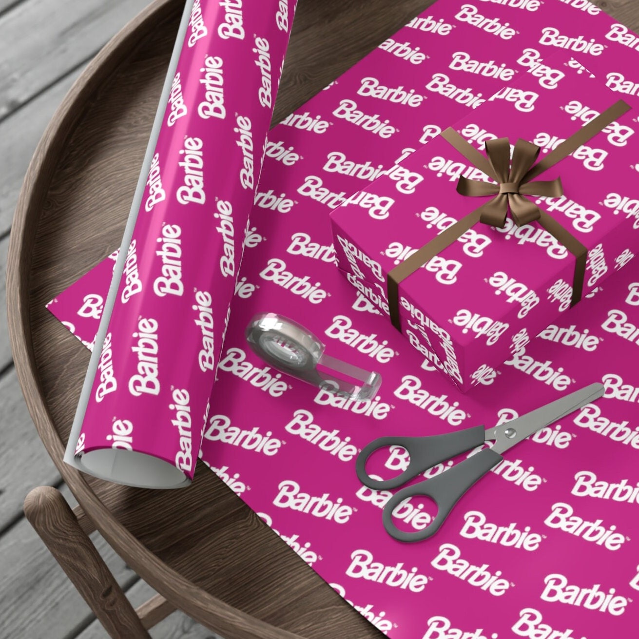Pink and White Barbie Gift Wrap Birthday Wrapping Paper Etsy