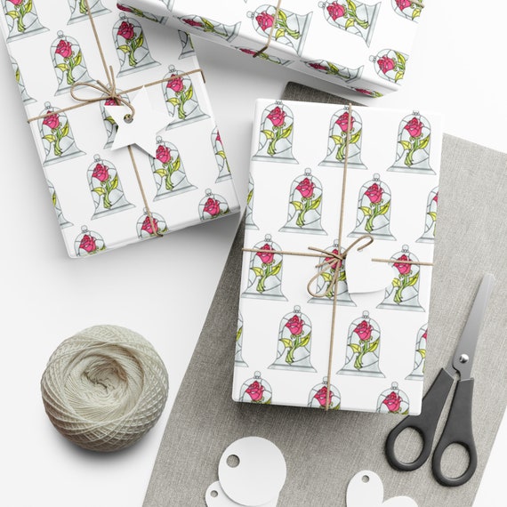 Beauty and the Beast Disney Enchanted Rose Wrapping Paper 