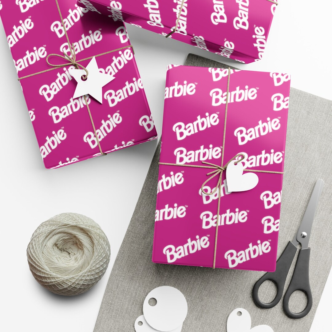 Pink and White Barbie Gift Wrap Birthday Wrapping Paper Etsy