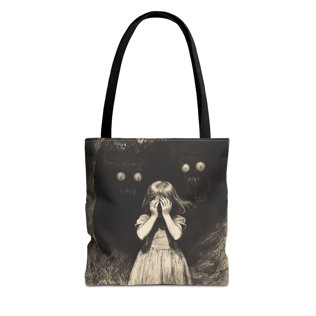 Creepy canvas tote bag