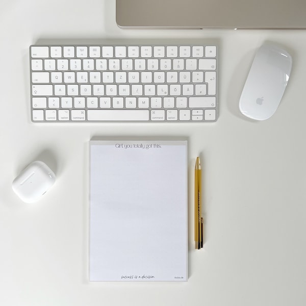 Notizblock A5 50 Blatt 80g weiß mit Aufdruck Büro Schreibtisch Notizzettel Schreibwaren Papierwaren minimalistisch