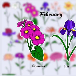 Birth Flower Waterproof Vinyl Stickers | Flower Sticker| Birth Month Sticker| Laptop Vinyl Decal | Water Bottle Decal| Kindle Sticker