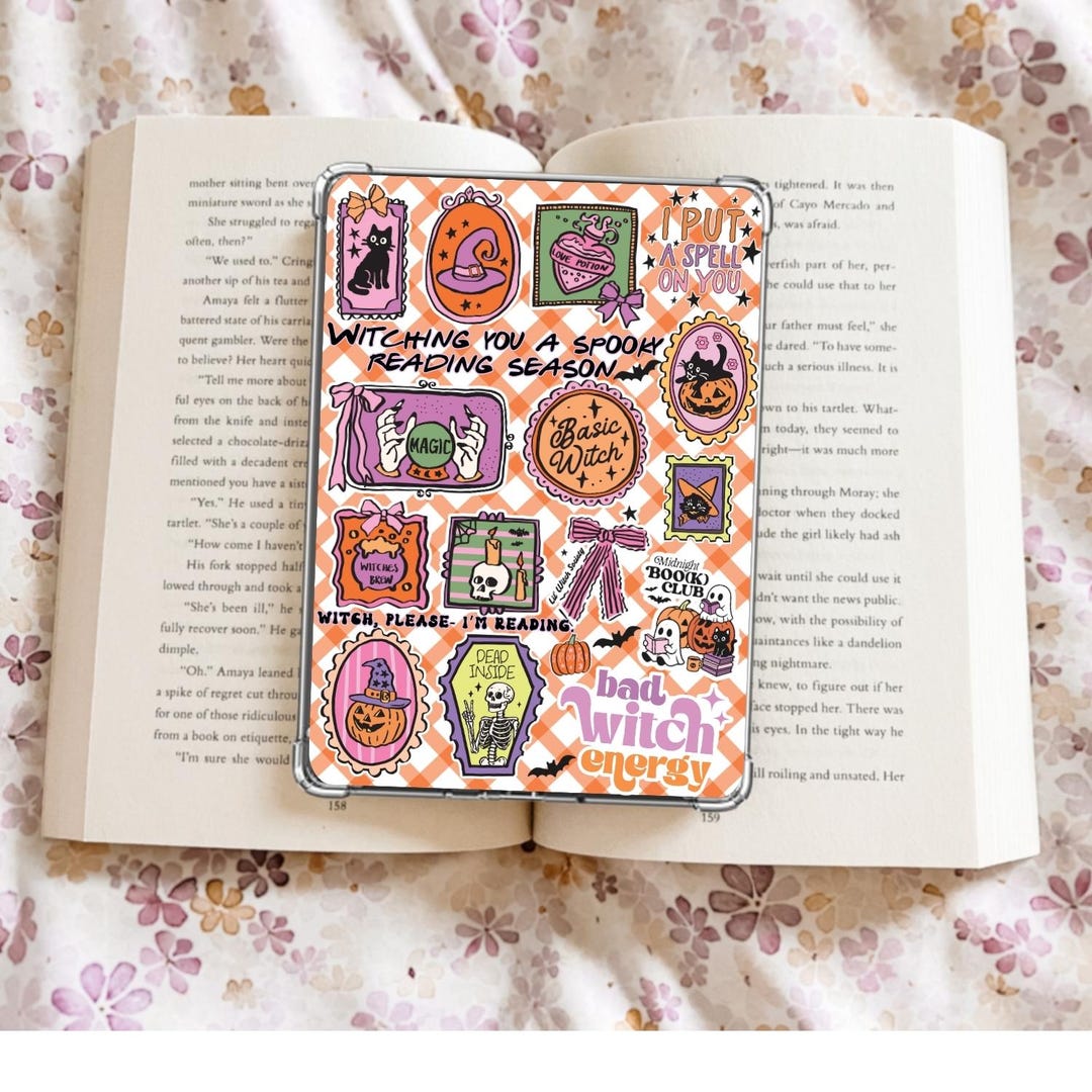 Halloween Kindle Insert Printed | Spooky Cute Witchy Bookish Fall Decor ...