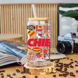 Kansas City Chiefs Libbey Glass|Kansas City Chiefs Glass| KC Chiefs Tumbler for Cold Drinks| Chiefs glass| Chiefs Merch| image 1