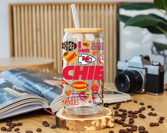 Kansas City Chiefs Libbey Glass|Kansas City Chiefs  Glass| KC Chiefs Tumbler for Cold Drinks| Chiefs glass| Chiefs Merch|