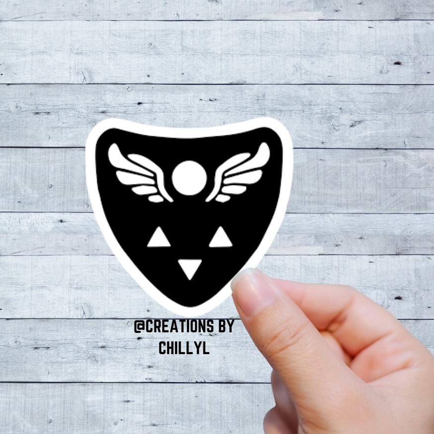 Deltarune Fun Gang Emblem Sticker | Shield Design With Wings ...
