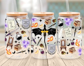 Fourth Wing Dragon Libbey Glass| Basgiath War College Cup| Dragon Rider| Xaden Riorson| Riders Quadrant Cup|Fantasy Reader|Bookish Gift Idea
