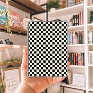 Black & White Kindle Inserts| Checkered Insert|Boho and Retro Kindle Insert Paperwhite, Oasis |Cardstock| Pre-Cut and Shipped Kindle Insert
