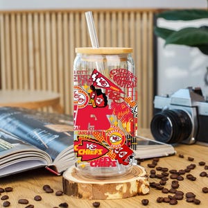 Kansas City Chiefs Libbey Glass|Kansas City Chiefs Glass| KC Chiefs Tumbler for Cold Drinks| Chiefs glass| Chiefs Merch| image 4