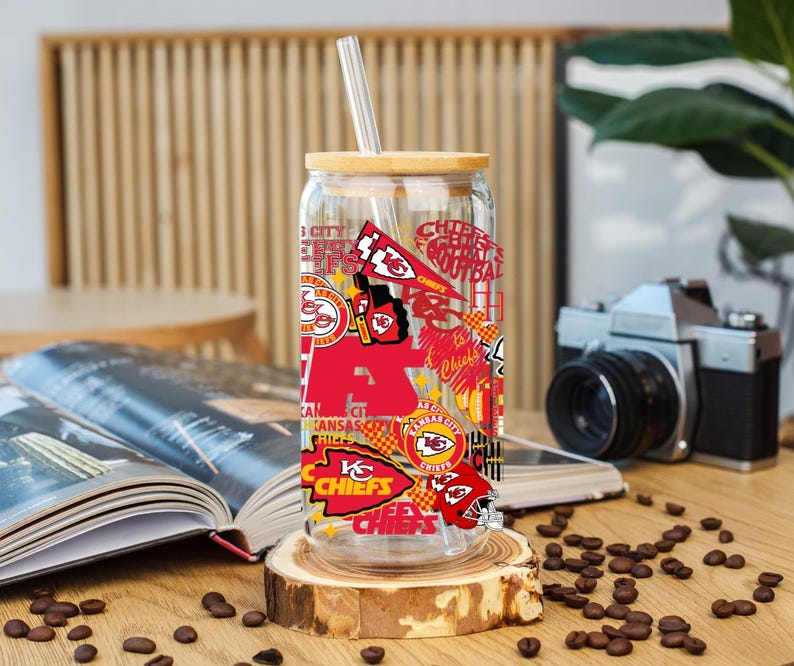 Kansas City Chiefs Libbey Glass|Kansas City Chiefs Glass| KC Chiefs Tumbler for Cold Drinks| Chiefs glass| Chiefs Merch| image 4
