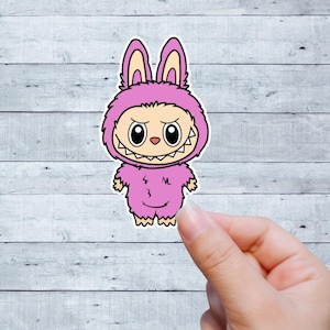 Labubu Sticker| Labubu Stickers| The Monsters Labubu Sticker for Laptops, Notebooks, Kindles and More|Colorful Labubu Character Sticker|