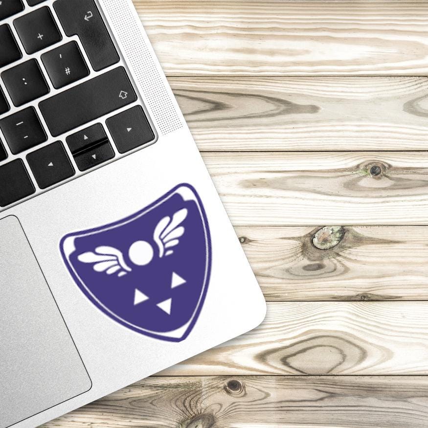 Delta Rune Sticker Deltarune Fun Gang Emblem Sticker | Shield Design With Wings ...