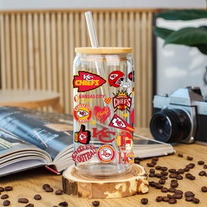 Kansas City Chiefs Libbey Glass|Kansas City Chiefs Glass| KC Chiefs Tumbler for Cold Drinks| Chiefs glass| Chiefs Merch| image 2
