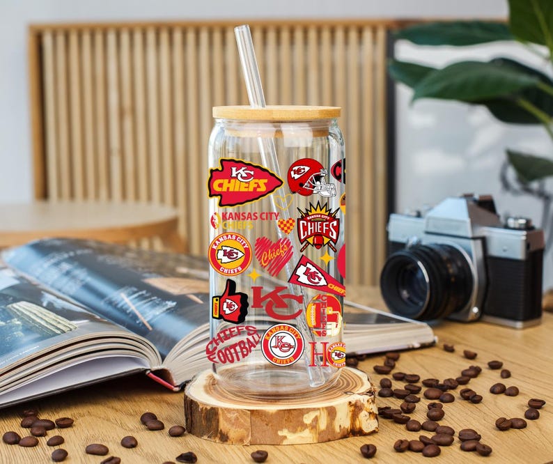 Kansas City Chiefs Libbey Glass|Kansas City Chiefs Glass| KC Chiefs Tumbler for Cold Drinks| Chiefs glass| Chiefs Merch| image 2