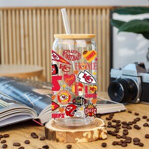 Kansas City Chiefs Libbey Glass|Kansas City Chiefs Glass| KC Chiefs Tumbler for Cold Drinks| Chiefs glass| Chiefs Merch| image 3