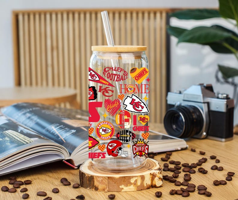 Kansas City Chiefs Libbey Glass|Kansas City Chiefs Glass| KC Chiefs Tumbler for Cold Drinks| Chiefs glass| Chiefs Merch| image 3