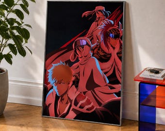 Bleach TYBW Poster | Ichigo Kurosaki & Rukia Wall Art | Thousand-Year Blood War Anime Print | Bleach Decor