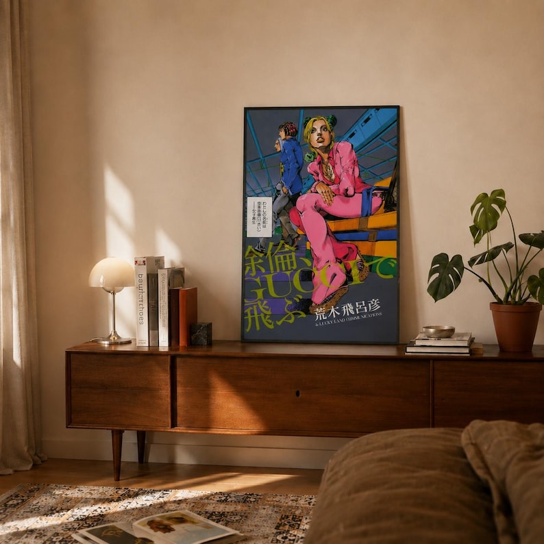 Jolyne Cujoh Gucci Art Print | Fly High With Gucci Poster | Fashion Manga Wall Art | Luxury Anime Decor | JoJo artwork image 2
