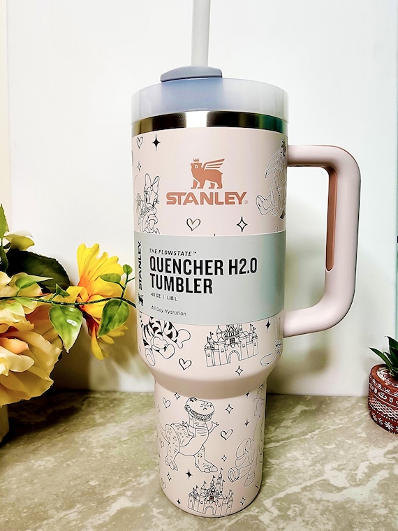 40oz Disney Laser Engraved Authentic Stanley Quencher H2.0 Rose