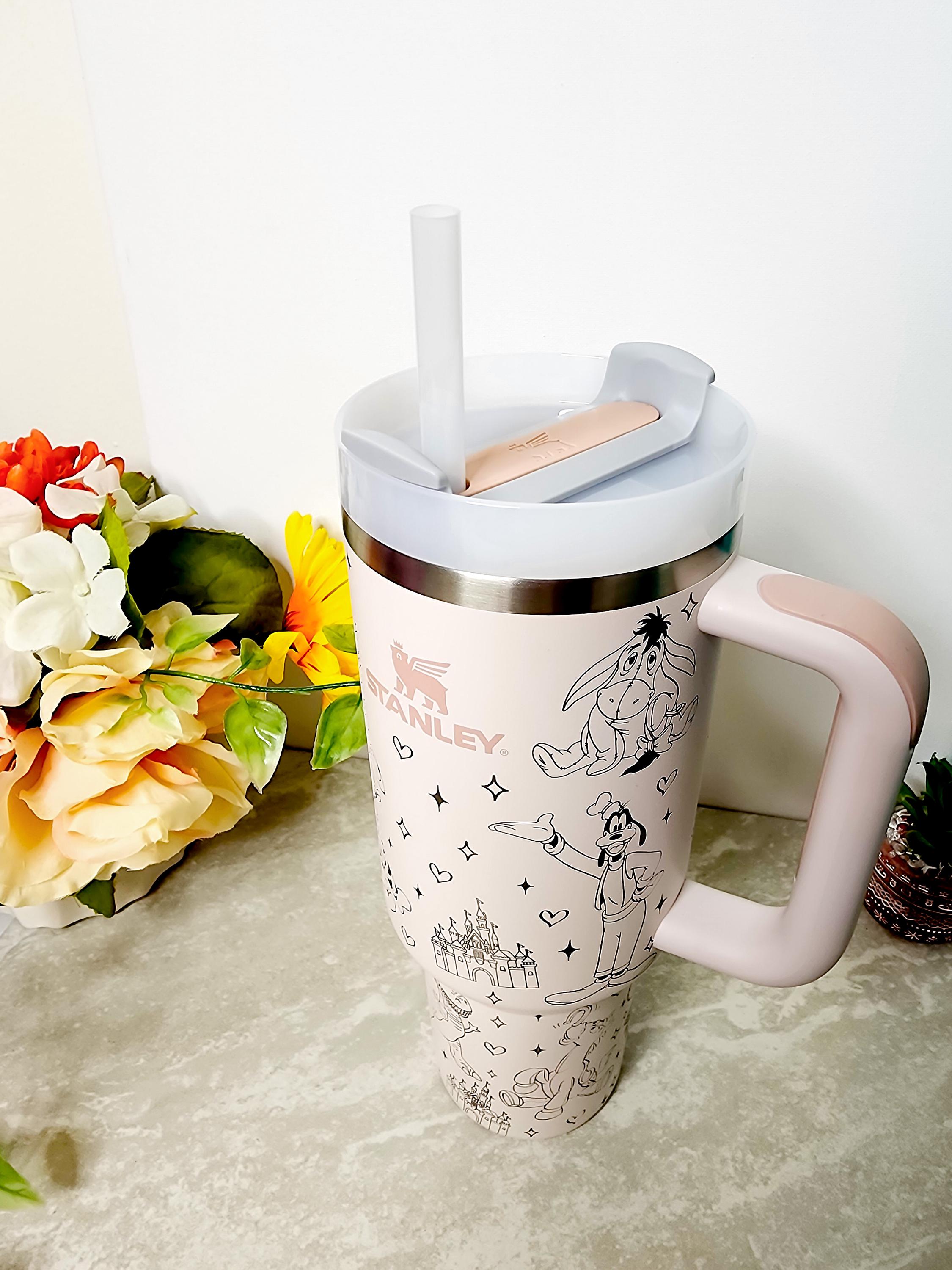 40oz Disney Laser Engraved Authentic Stanley Quencher H2.0 Rose Quartz -  Etsy