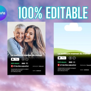 Canva-Vorlage für Filmplakate | | Vollständig bearbeitbares Geschenk für Paare Poster | Hochzeiten | Personalisiertes Geschenk | Serienplakat