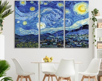 星月夜キャンバスプリント | ゴッホのアート、ヴィンテージホームデコレーション