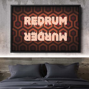 Glänzende Leinwand | berühmte Film Leinwände | REDRUM & MURDER Poster | Stanley Kubrick | Stephen König | Jack Torrance | Filmposter
