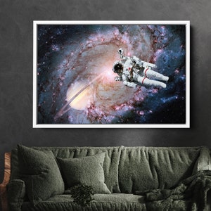 Lienzo de astronauta/Lienzo con temática de astronauta futurista/Lienzo espacial/Póster de ciencia ficción/Decoración de arte espacial/Amante de los astronautas/Arte del astronauta/Oferta de Black Friday