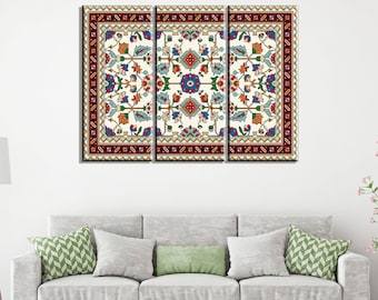 Moroccan Mosaic Canvas Wall Art, Set of 3 Prints
